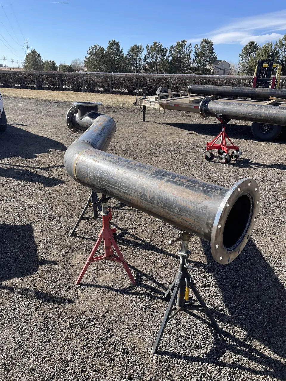 Fabricated stainless steel pipe spool with flanged ends